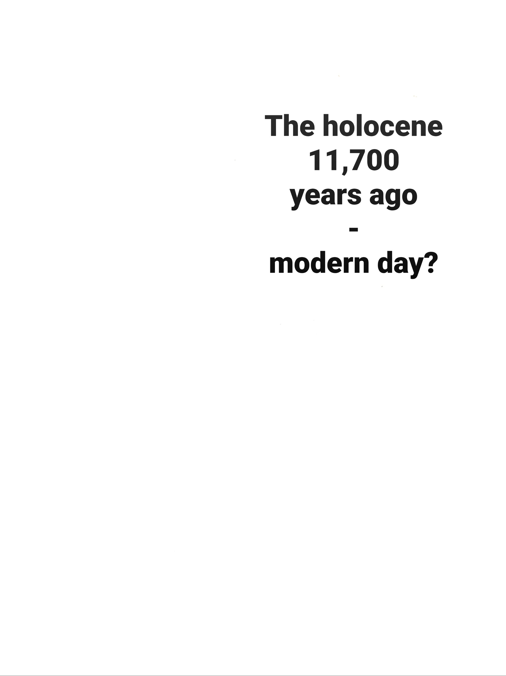 The holocene... baby its cold outside