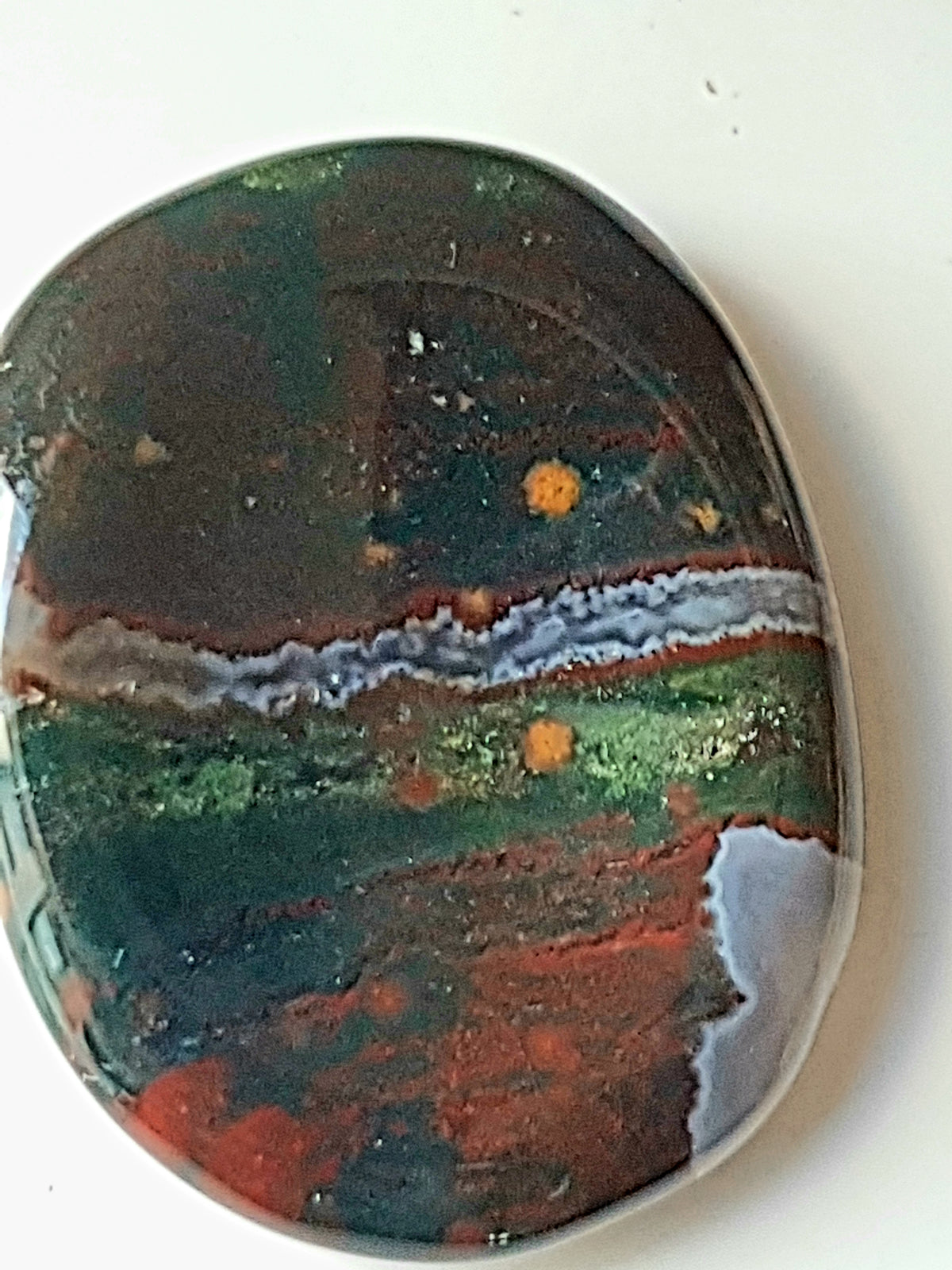 Bloodstone planet worry stone - The Science of Magic 