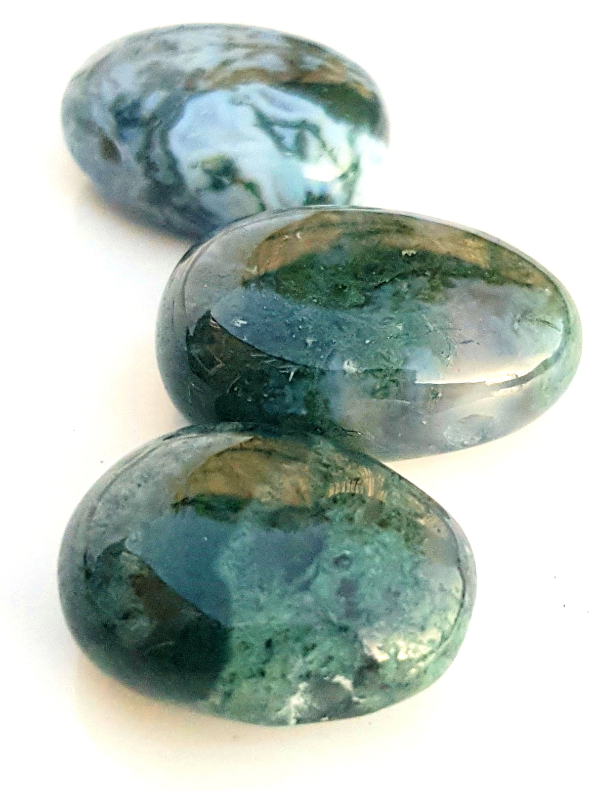 Green Moss Agate drilled stone - The Science of Magic 