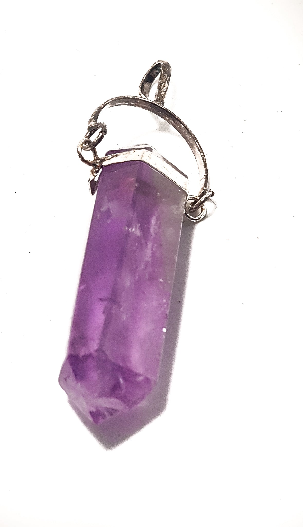 amethyst pendant with wire bezel -- science of magic