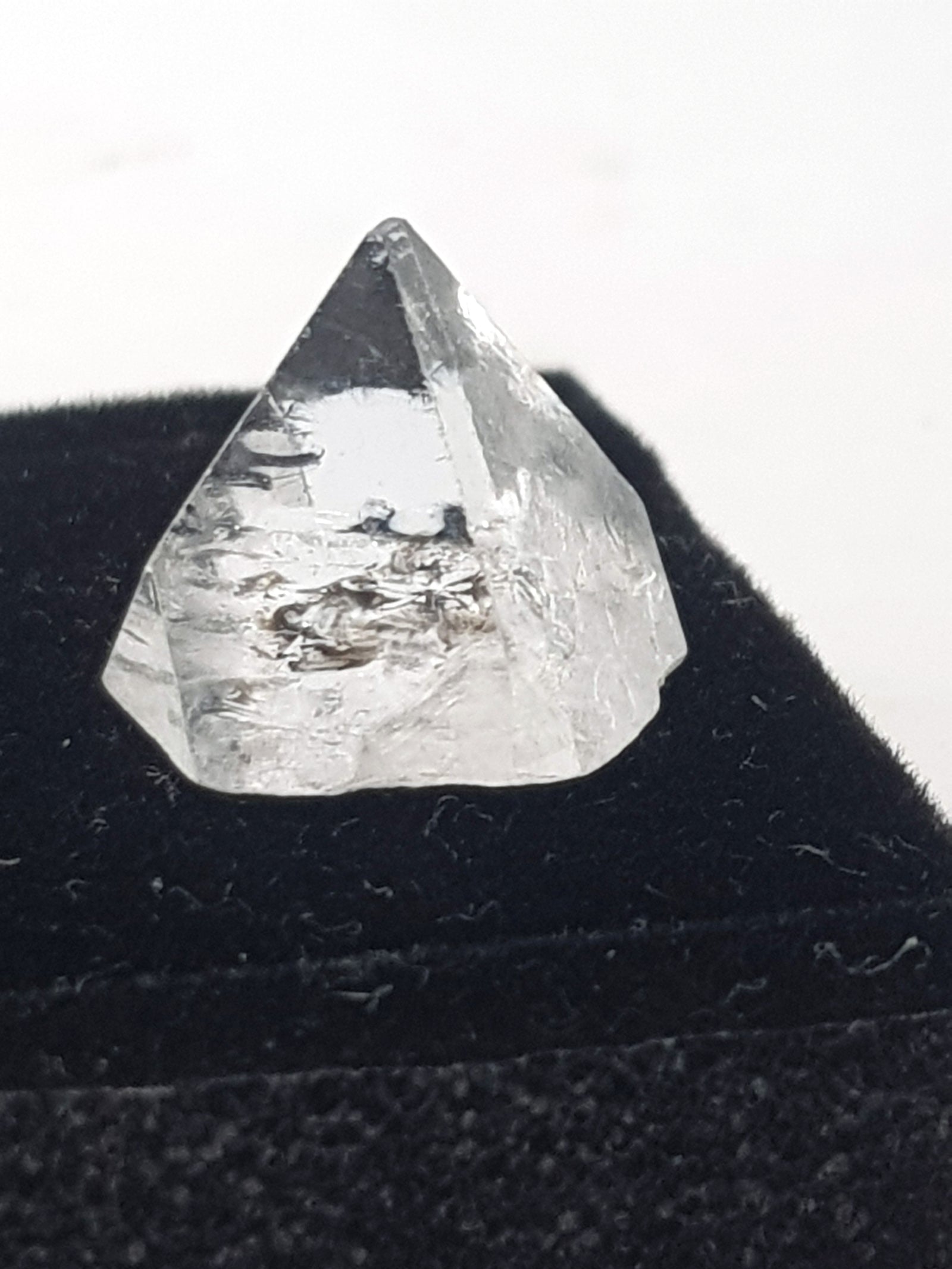 natural pyramid of apophyllite. The apophyllite is translucent