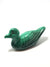 carved duck miniature. Carved from malachite. Dark to light green banded.