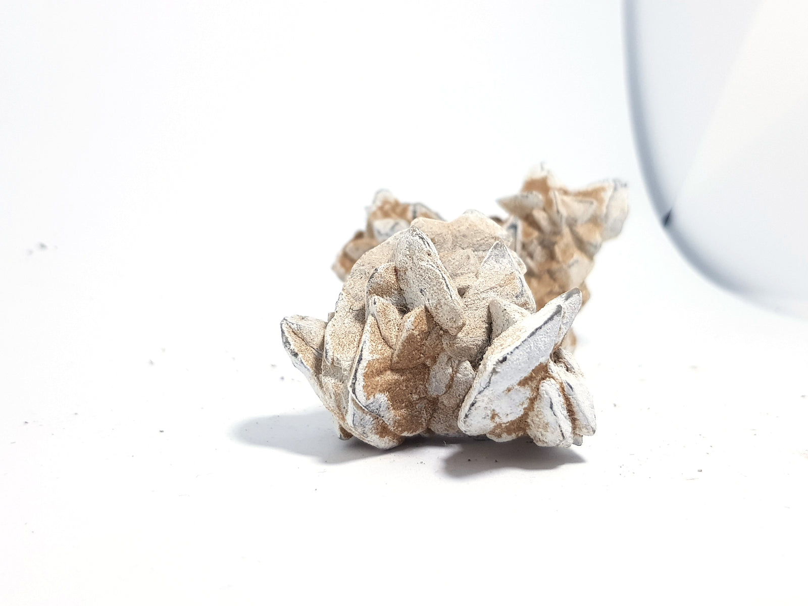 thenardite. tabular crystals which have grown to form a rosette shape.