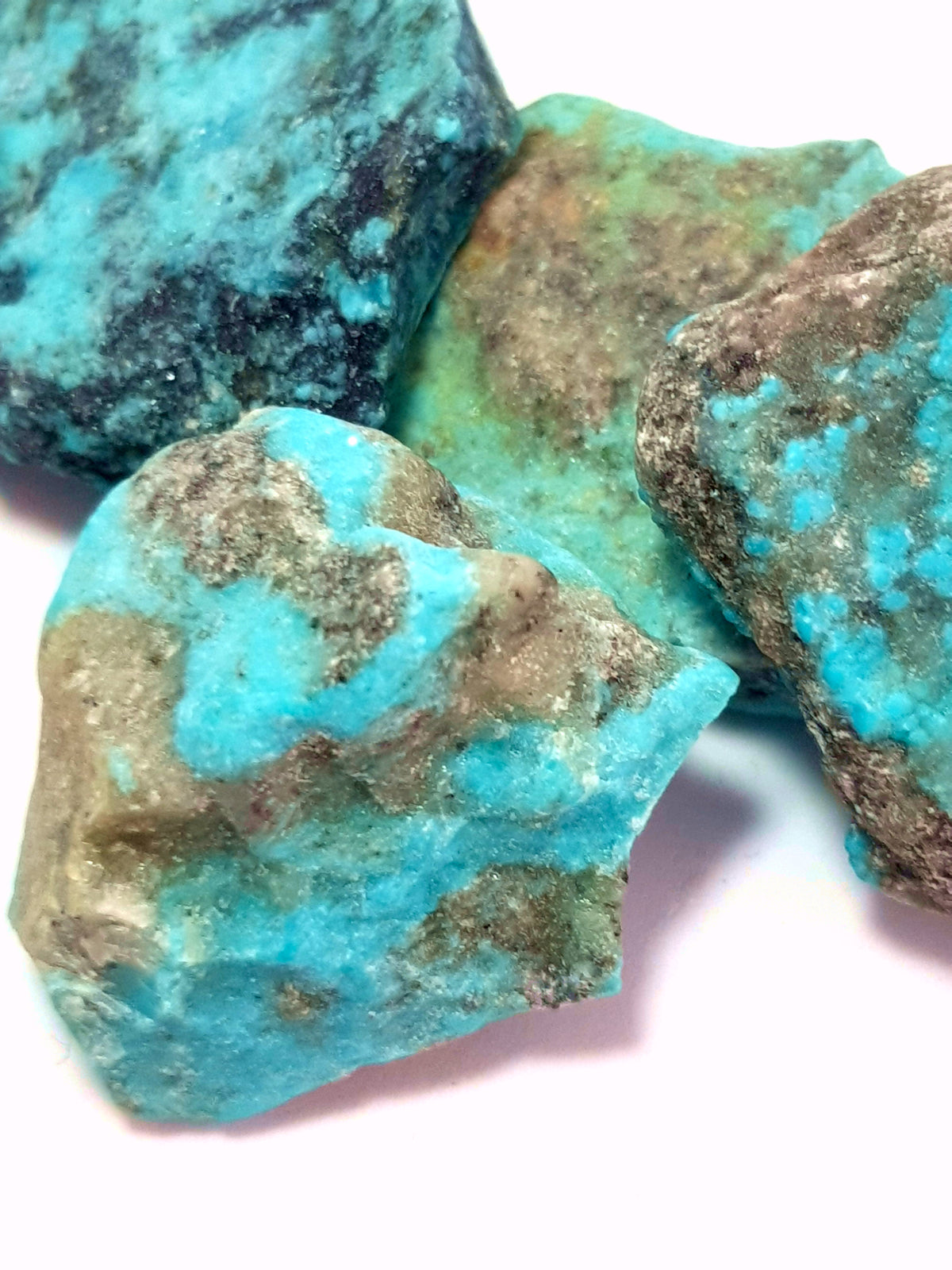raw samples of kingman turquoise. The turquoise has a strong blue tint to it